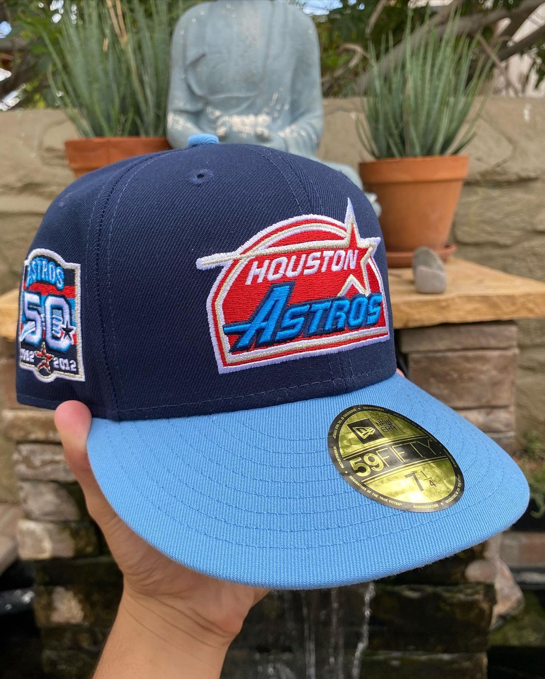 Hat Club Houston Astros NBA Crossover Script Blue Dome Grey Brim – Rebeaters