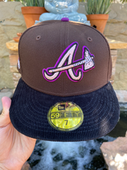 Atlanta Braves Corduory Visor Brown Dome Purple Brim