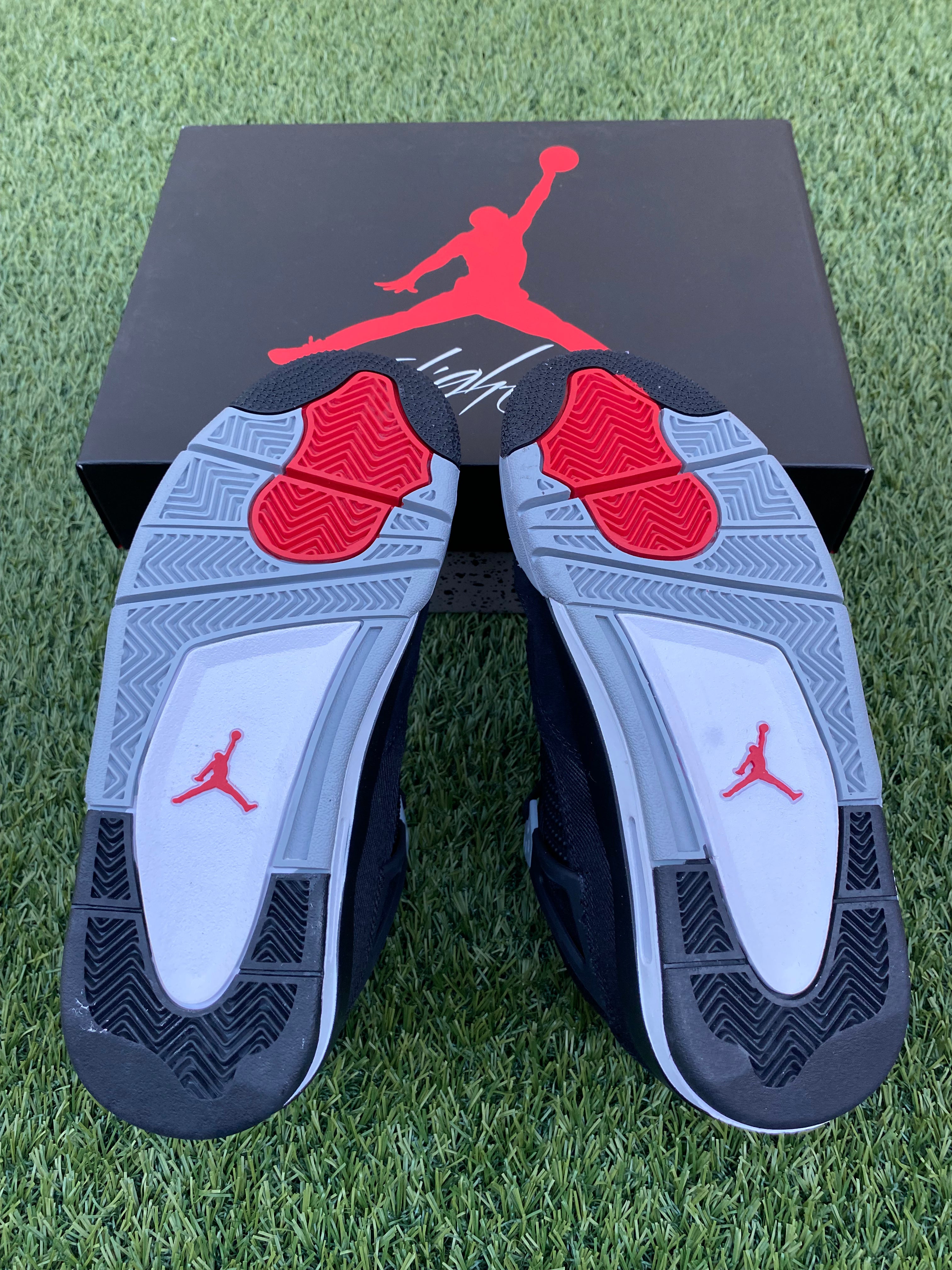 Nike Jordan 4 Black Canvas GS Size 6Y